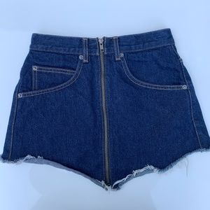 Zipper Denim Skirt Carmar